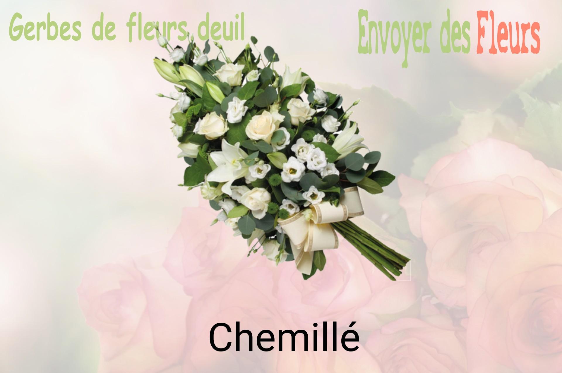 Gerbe de fleurs de deuil livrée à Chemillé
